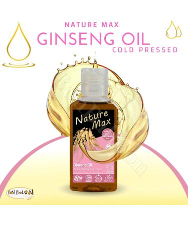 Organic Nature Max Ginseng Oil | Cold Pressed | 1.70 oz | Hair Skin Care & Food | Pure & Undiluted - Buy Online on GoSupps.com