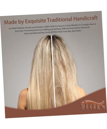 Collbath Fish-Shaped Wooden Comb | Portable Wide Tooth Comb for Curly Hair | Golden Sandalwood Massage Tool for Men - Buy Online on GoSupps.com