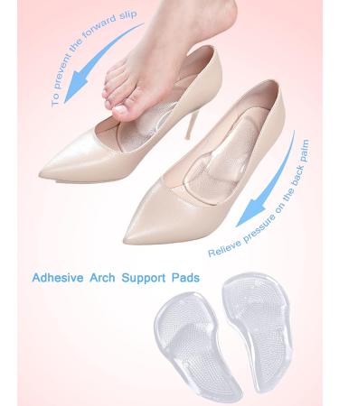 Gel Arch Supports Inserts for Flat Feet & Plantar Fasciitis - 2 Pairs, Men's 8-13/Women's 7-14, Clear - Relieve Pain & Support Arch Cushions - Buy Online on GoSupps.com