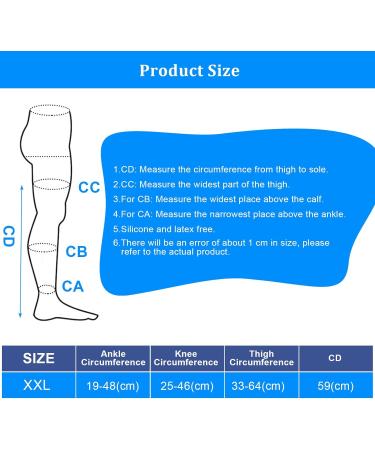ACWOO Thigh High Compression Stockings 15-21mmHg - Support for Varicose Veins, Edema, Flight, Nurses, Running - Men & Women - Buy Online on GoSupps.com