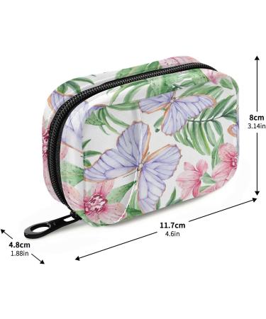 Pfrewn 7-Day Tropical Butterfly Pill Organizer | Portable Weekly Vitamin & Medicine Case with Zipper - Travel-Friendly Supplement Holder - Buy Online on GoSupps.com