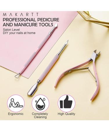 Makartt Cuticle Trimmer and Pusher Set - Professional Stainless Steel Pedicure and Manicure Tools 3pcs - Buy Online on GoSupps.com