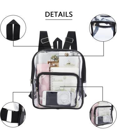 Cute Clear Mini Backpack - Stadium Approved Waterproof Lightweight Bag for Travel, Work, Concerts & Events (Black) - Buy Online on GoSupps.com