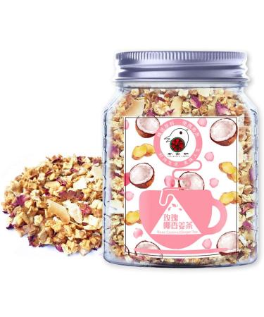 Plant poison rose coconut ginger tea (apple mango coconut ginger coconut flakes double red rose blossom) herbal tea loose sheet mass non-gun mixed fruit taste 70g / 2.5oz