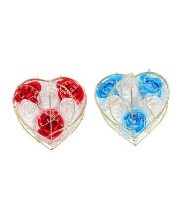 POPETPOP 2 Sets Soap Box Stocking Stuffers Ebt Bath Soap Rose Immortal Flowers Preserved Essential Oil for Women Preserved Rose Soap Iron Decorate Miss Commemorate