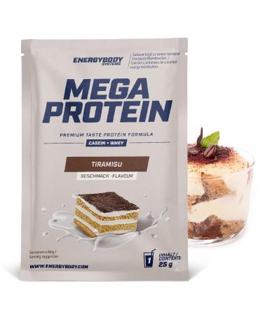 Energybody mega protein powd Package Package "Tiramisu" - 1x25g - Multi -components Protein with casein whey mix as protein protein powder/protein powder Try packing Tiramisu 1x25g