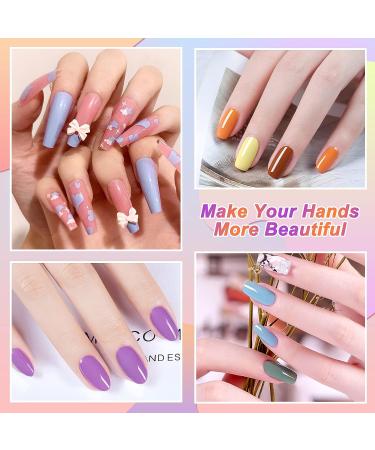 yocrovv Gel Nail Polish Set  45 Pcs Gel Polish Soak Off Gel Nail Kit with Glossy and Matte Gel Top Coat Base Coat  Popular Pastel White Glitter Green Neon Polish for Gel Nail Art Christmas Gift 45A - Buy Online on GoSupps.com