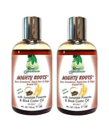 Fountain Mighty Roots with Jamaican Pimento Black Castor Oil 4 Ounce (Pack of 2)