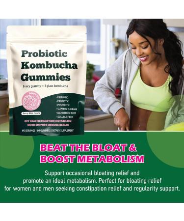 FORTIRISE Probiotic Kombucha Gummy - Prebiotics + Probiotics + Postbiotics | Contains MCT Oil elm bark Dandelion Root and Fiber | Promotes Gut Health | 60 Capsules - Buy Online on GoSupps.com
