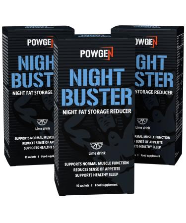 Powgen Night Buster-Delicious 4-in-1 drink |Garcinia Cambogia soluble fiber choline lemon balm vitamins C B6 |30 bags |Free e-book - Buy Online on GoSupps.com