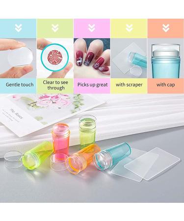 DHYXZCA 2 Pcs Jelly Nail Stamper Kit - 5 Clear Silicone Heads - French Tip Nail Stamp DIY Print Tools (Pink + Clear) - Buy Online on GoSupps.com