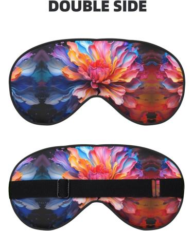 Buy Colored Flower Print Unisex Sleep Eye Mask | Soft Comfort Eye Shade for Travel Yoga & Shift Work - Black - Buy Online on GoSupps.com