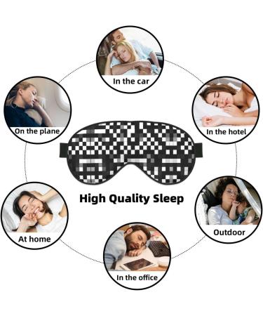 SSIMOO Black & White Checkered Sleep Mask - Adjustable Breathable Eye Mask for Comfortable Sleep | International Shipping - Buy Online on GoSupps.com