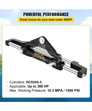 VEVOR 300HP Outboard Hydraulic Steering Cylinder HC5358-3 & HC5345-3 Front Mount - Boat Steering System - Buy Online on GoSupps.com