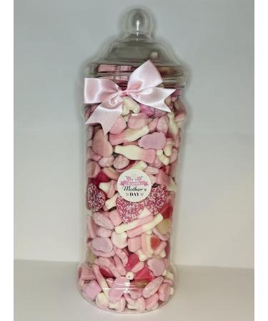 Happy Mothers Day Mum Filled Pink Pick N Mix Gummy Sweet Jar Gift Present 2.5l - Buy Online on GoSupps.com