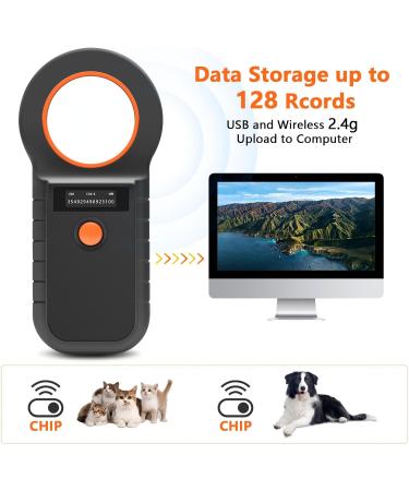 RFID Microchip Reader for Dogs & Cats - Chiplesger 134.2kHz 128 Memory ISO11784/85 Animal Identification - Buy Online on GoSupps.com