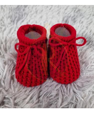 Royal Icon Baby Booties 0-3 Months | Warm & Safe Baby Slippers for Boys & Girls | Newborn Baby Boots Ri401 Red - Buy Online on GoSupps.com
