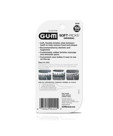 GUM Soft-Picks Original Dental Picks - 100 Count (Pack of 6) | Gentle & Effective Oral Care Solution - Buy Online on GoSupps.com
