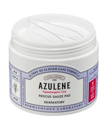 DERMATORY Azulene Hypoallergenic CICA Rescue Gauze Pads for Irritated Skin - 60 Pads | Moisturizing Skin-Relief, Fragrance-Free, Dermatologist Tested - Buy Online on GoSupps.com