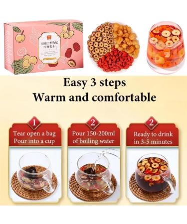 Ginger Jujube Tea with Brown Sugar Longan Red Date Lycium Barbarum Brown Sugar Ginger Tea Red Dates Ginger Tea Herbal Tea Bags Chinese Tea for Women (1BOX) - Buy Online on GoSupps.com
