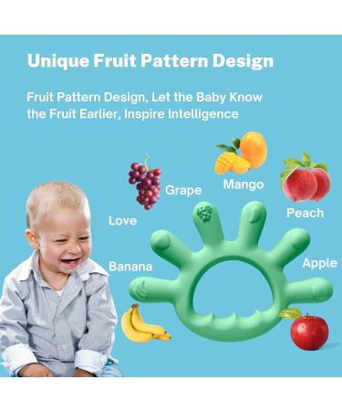 Buy Silicone Teething Bite Ring for Babies - 2-Pack | Toddler Teeth Relief | Perfect Shower Gifts - Green & Pink - Buy Online on GoSupps.com