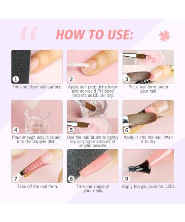 Saviland Acrylic Nail Kit - 30g Clear Pink & White Powder 120ml Liquid Set for Beginners | DIY Nail Art Extension - Buy Online on GoSupps.com