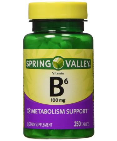 Spring Valley - Vitamin B-6 (Pyridoxine) 100 mg 250 Tablets