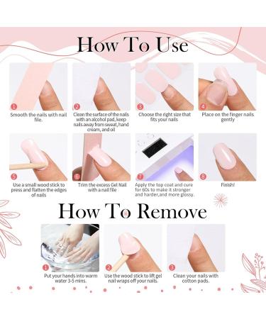 Semi Cured Gel Nail Polish Strips - 20PCS Adhesive Full Wrap Stickers in Natural Pink - Soft Glossy Finish, Nail Art Decoration for Women - Buy Online on GoSupps.com