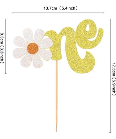 Keaziu 1PCS Daisy One Cake Toppers For 1st Birthday Daisy Birthday Party Decor Boho Groovy Daisy First Birthday One Year Old Baby Shower Hippie Party Favors Supplies 1-2 Gold L1 - Buy Online on GoSupps.com