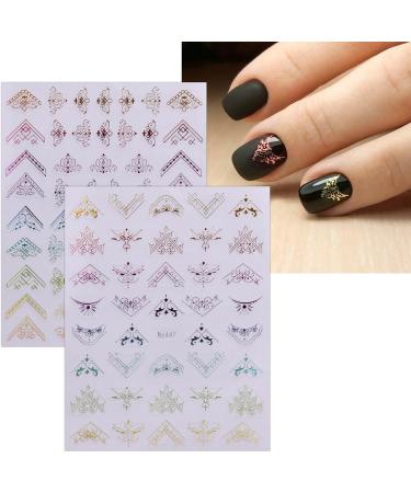 JMEOWIO 12 Sheets Flower Nail Art Stickers Decals Self-Adhesive Spring Summer Floral Colorful Nail Supplies Nail Art Design Decoration Accessories - Buy Online on GoSupps.com