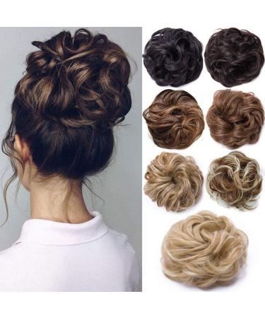 Messy Hair Scrunchies Hair Bun Extensions Curly Wavy Hair Pieces For Women Updo Ponytail Hair Extensions Hair Donut Hair Chignons Hair Accessories - Sandy Brown 30 g Sandy Brown
