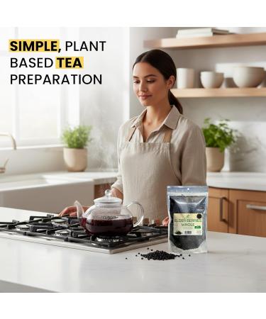 Herb To Body Organic Elderberry Dried Whole - 4oz Wildcrafted Sambucus Elderberry for Syrup, Teas, and Herbal Recipes 1 Count (Pack of 1) - Buy Online on GoSupps.com