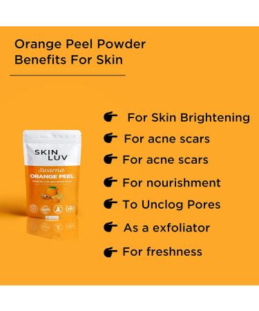 SKINLUV Swarna Orange Peel Face Powder | 100% Pure & Natural for Skin Brightening | Vegan & Chemical Free | 100gm for Glowing & Whitening Skin - Buy Online on GoSupps.com