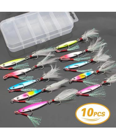 Fishing Jigs & Spoons Lures - Metal Blade Bait Spinner for Walleye, Bass, Trout - 10pcs Set (0.25oz & 0.35oz) - Freshwater & Saltwater Fishing - Buy Online on GoSupps.com