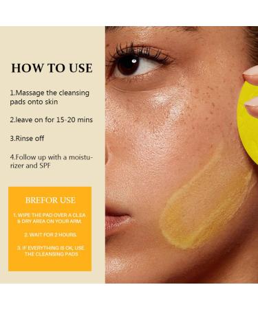 Turmeric & Kojic Acid Face Exfoliator Pad - Cleansing Pads - Gentle Face Toner Pads - Brighting Skin Exfoliating Pads - Exfoliating Face Pads Fade Acne Nourish Face Care - Buy Online on GoSupps.com