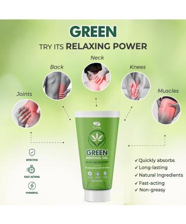Ross D Elen Green Menthol Relief & Recovery Gel XL Tube with Massager - Premium Pain Relief for Instant Comfort - International Shipping Available - Buy Online on GoSupps.com