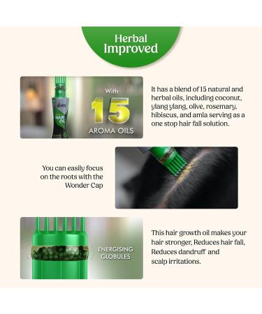 Buy New Improved Herbal Hair Oil with Wonder Cap (100 ml) - Enhance Hair Growth & Shine | International Shipping Available - Buy Online on GoSupps.com