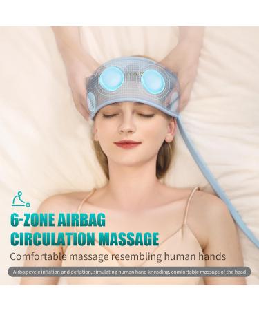 Buy Head Massager with Airbag Kneading & Hot Compress - Relief for Headaches Stress & Sleep Aid | Sky Blue Large - International Shipping Available - Buy Online on GoSupps.com