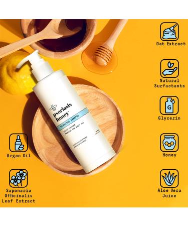 PSORIASIS HONEY Renewing Shampoo for Men and Women | Natural Argan Oil Formula | Restores Damaged Hair, Soothes Itchy Scalp | Paraben-free (8oz) - Buy Online on GoSupps.com