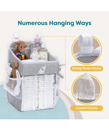 Cradle Star Hanging Diaper Caddy Organizer - Nursery Baby Organizer with Multiple Pockets - Diaper Storage and Changing Table Organizer - Gray Standard Grey - Buy Online on GoSupps.com