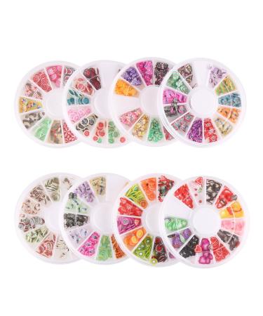 DECORA 8 Cases of Fruit Cake Flower Animal Slices Perfect for Sticking to Slime, DIY Crafts, Nail Art and Decoration