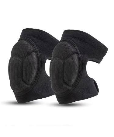 CECOMBINE Knee Pads For Men/Women - Thick Foam Work Knee Pads Stretchy -  2 PCS (Black)