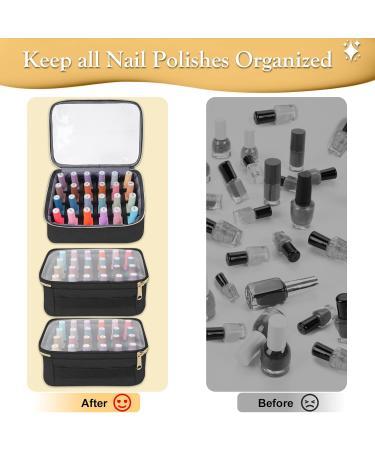 Buy YOREPEK Large Nail Polish Organizer Case - Holds 72 Bottles UV Nail Lamp & Accessories - Perfect Gift for Girls - Black - Buy Online on GoSupps.com