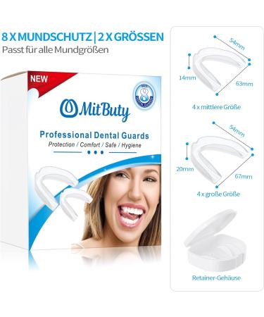 Mitbuty Mouth Protection for Teeth Grinding - 8 Packs (2 Sizes) | Night Bite Rails for Bruxism TMJ & Bite Issues - Safe for Adults & Children - Buy Online on GoSupps.com