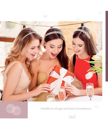 Crystal Diamond Headband Set - Girls Tiara Gold Silver Pearl Headbands for Women, Brides, Wedding Party - 6 Pcs - Buy Online on GoSupps.com