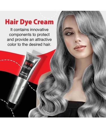 Unisex Gray Hair Dye Cream DIY Fashion Permanent Light Gray Silver Color Super Hair Dye Cream 100ml - Buy Online on GoSupps.com