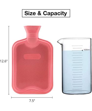 HomeTop Classic 2L Rubber Hot Water Bottle 2 Pack - Pain Relief, Hot/Cold Therapy - White/Red - Buy Online on GoSupps.com