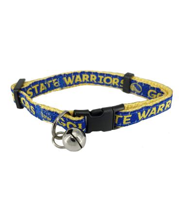 Pets First NBA Golden State Warriors CAT Collar Adjustable Break-Away Collar for Cats with Licensed Team Name & Logo. Cute & Fashionable Basketball Sports Cat Collar with Metal Jingle Bell, GSW-5010