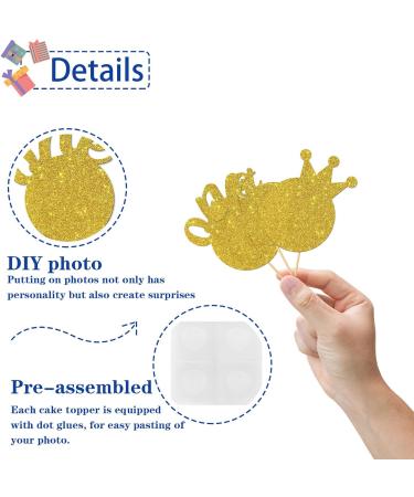 RoadSea 1st Birthday Cupcake Toppers with Photo Frame - Baby Shower Party Photo Cupcake Supplies - 1st Birthday Milestone - Boy Girl Birthday Party Dessert Decorations - 12 PCS Glitter - Buy Online on GoSupps.com