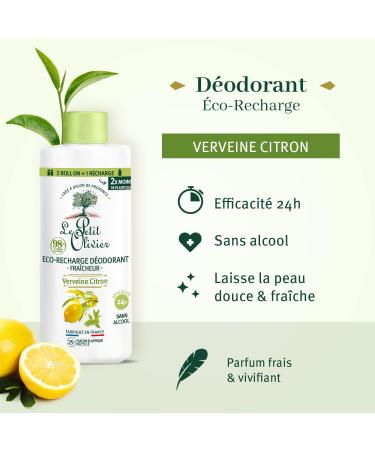  Le Petit Olivier LE PETIT OLIVIER - Eco-Refill - Fresh Deodorant - Lemon Verbena - Skin Friendly - 24 Hour Efficiency - Alcohol Free - 98% Natural Origin - Made in France - 100ml - Buy Online on GoSupps.com
